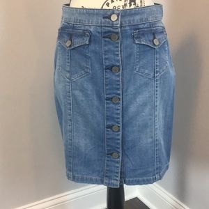All saints denim button down skirt